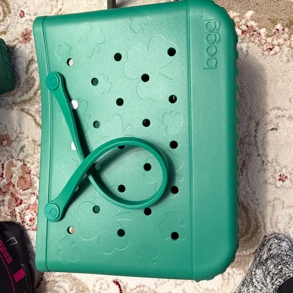 Teal shamrock Bogg Bag Tote - Picture 2 of 10